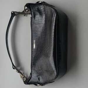 Y2K Shoulder Bag Black Embossed